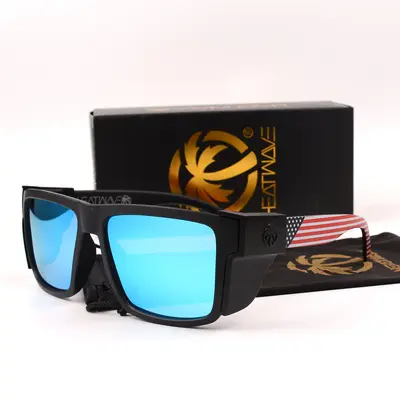 Square Polarized Cycling Sunglasses with Side Shields, Unisex - 4