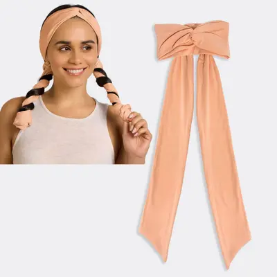 Sınır Ötesi Yeni Model Isısız Saç Dalgalandırma Bandı Saça Zarar Vermeyen Tembel Uyku Saç Dalgalandırma Mucizesi Cildi Sevimli Yüksek Elastik Yoga Saç Bandı Kadın - 7