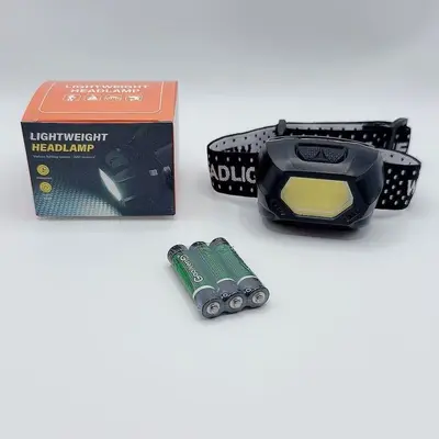 USB Rechargeable LED Headlamp with COB Red Light, Replaceable Battery - 8