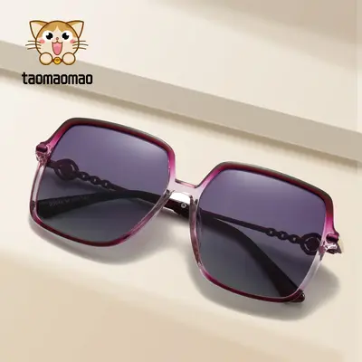 Women's Square Large Frame Polarized Sunglasses, UV Protection - 2