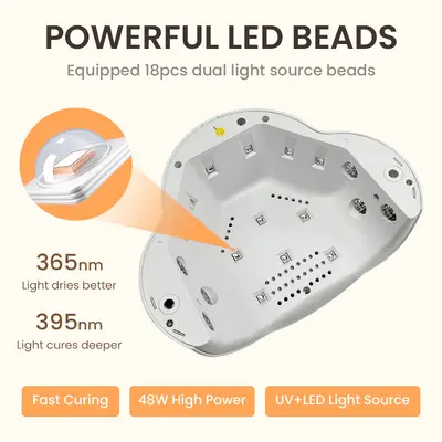 Cross-border New Nail Art Shop Gel Polish Curing Lamp Fast-Drying Cloud Nail Dryer LED Smart Sensor Nail Light
