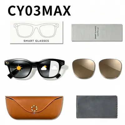 cy03max智能眼镜带充电仓2000毫安800万像素拍照录像翻译ai眼镜 - 7