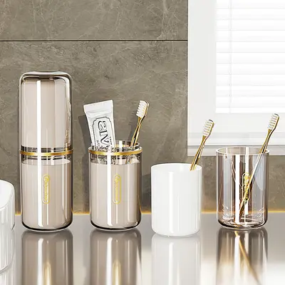 Portable Electric Toothbrush Storage Box and Mouth Rinse Cup Travel Set