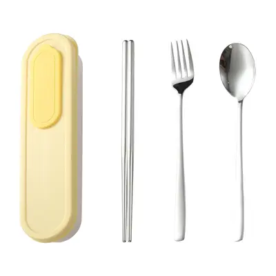 Portable tableware set, 316 stainless steel, three-piece