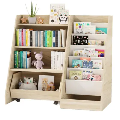 Grenzüberschreitender massiver Holzregal-Ablageregal Kindergarten-Spielzeugschrank Spielzeugaufbewahrungsregal Montessori-Kinderregal Bilderbuchregal - 12