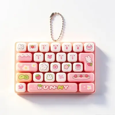 26-Key Keyboard Push Fidget Toy, Keychain and Bag Charm - 11