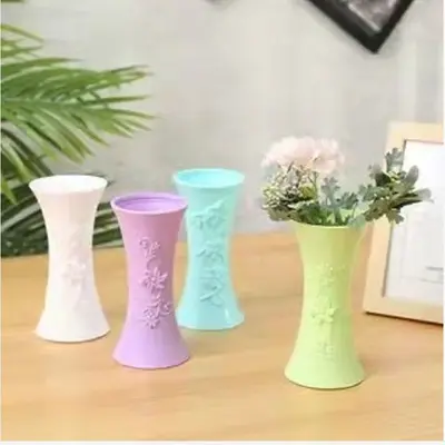 Modern Artificial Flower Plastic Vase, Anti-Fall, Small Mouth Decorative Vase - 1