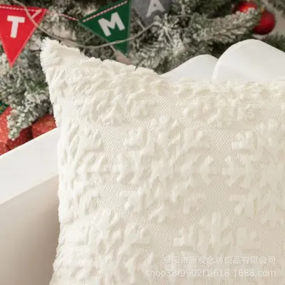 Weihnachtsdekorierter Kissenbezug grenzüberschreitender Bestseller Kunstfell gesteppt Schneeflocke Kissen Kissenbezug Weihnachtsdekoration Großhandel - 4
