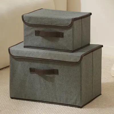 Kleidungsaufbewahrungsbox Heimklappbar staubdichte Aufbewahrungsbox mit Deckel Multifunktionale Stoffbox für Kleidung und Hose