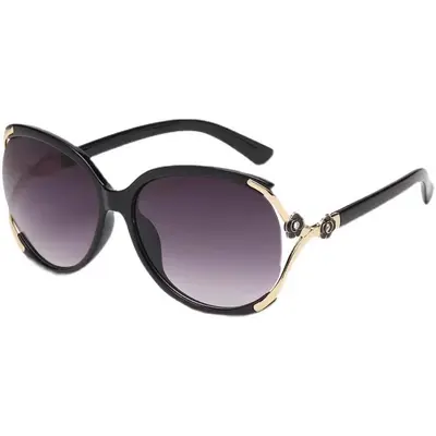Women's Oversized Sunglasses with Hollow Frame, Classic Trendy Design - 6