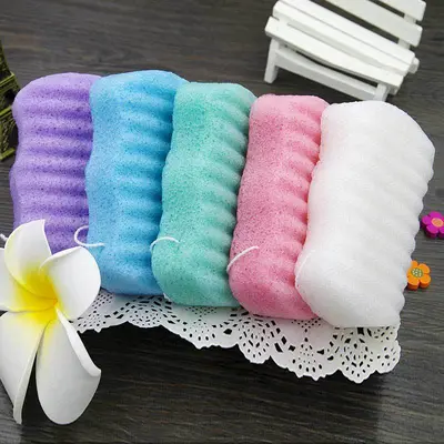Üretici toptan bebek banyosu konjac süngeri sırt ovma banyosu banyo fırçası banyo çiçeği bebek çamur banyosu topu