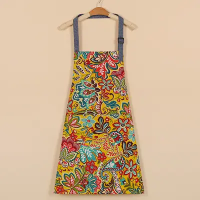 Ethnic Style Kitchen Apron, Stain and Oil Resistant Cotton, Unisex - 9