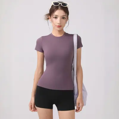 Women's Breathable Short Sleeve Yoga T-Shirt - 12