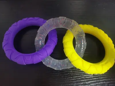 Pet Three-Ring Chew Toy, Bite-Resistant TRP Rubber, for Large Dogs - 10