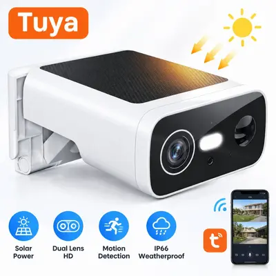 Sınır Ötesi Çift Lens Panoramik Gece Görüşlü Yüksek Çözünürlüklü Kablosuz WiFi Kamera Birleşik Tuya Akıllı İzleme Kamerası