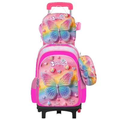 Trolley Schoolbag for Ages 6-12, 3D Hard Shell, 3-Piece Set - 5