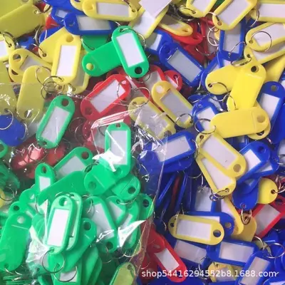 PP Key Tag Plastic Number Writable Hanging Tag Hotel Label Classification Tag Key Plate Key Ring
