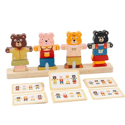 Holz-Bär Anziehspiel Perlenkette Lernspielzeug - 3
