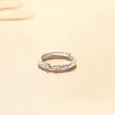 Sun and Moon couple rings, adjustable - 7