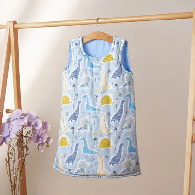 Pure Cotton Children's Sleeping Bag for Spring and Autumn, Sleeveless - 8