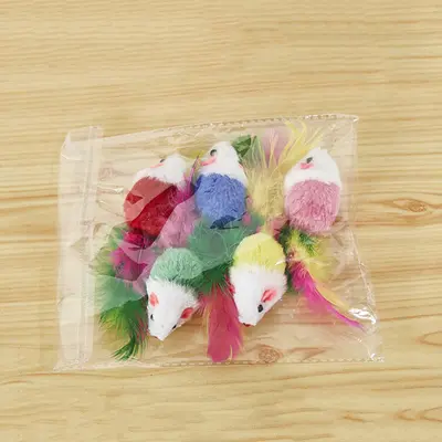 Peluş Fare Kedi Oyuncak Renkli Tüy Komik Kedi Oyuncak Fare Kendi Kendine Eğlence Komik Interaktif Kedi Malzemeleri Toptan