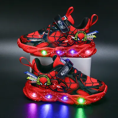 Light-Up Kids' Sneakers, Waterproof Leather Upper, Soft Sole - 10