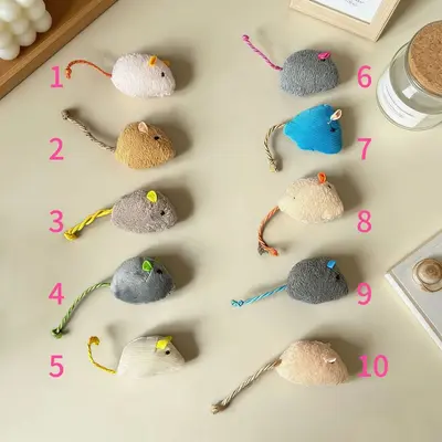 Realistic Plush Mouse Cat Toy 3-Piece Set - 7