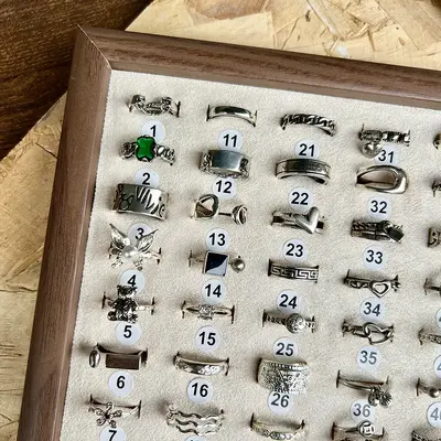 925er Silber-Damenring offen, Antiksilber, Größe 451-500 - 3