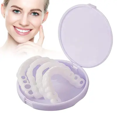 Simulated Teeth Covers Upper and Lower Whitening Holeless Fake Teeth Veneers - 10