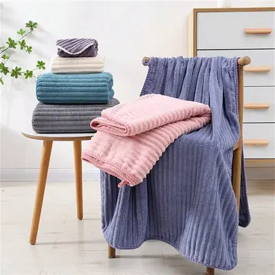 Bath towel set five-piece, sugar velvet, non-shedding