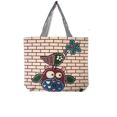 Korean-Style Student Handbag, Cartoon Print Canvas Bag, Large Capacity - 6