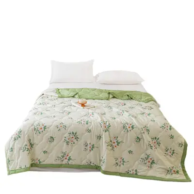Fresh Style Water-Washed Cotton Brushed Summer Quilt Air-Conditioning Comforter Simple Student Dormitory Single Double Person Summer Cool Quilt Summer Thin Bedding - 6