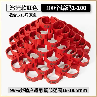Chicken leg rings, snap-type poultry identification rings, custom text - 12