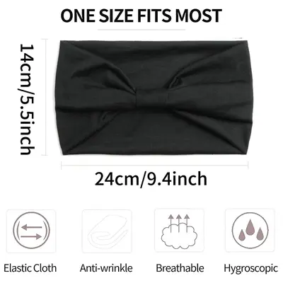 Elastik spor saç bandı, geniş model, terletmez, kadın