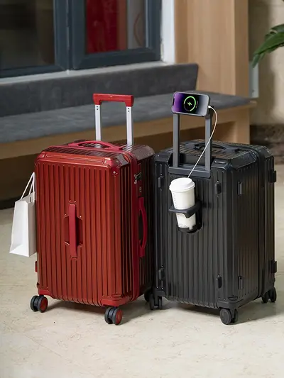 Wheeled 30/70 Split Trolley Suitcase with Combination Lock, Durable - 3