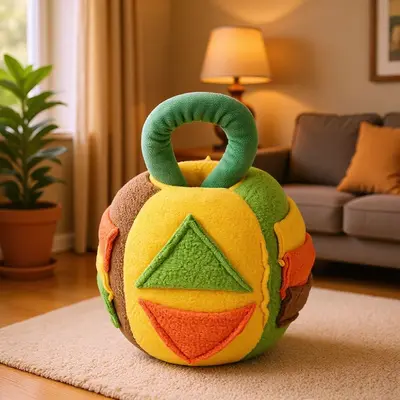 Dog Treat-Dispensing Ball Toy, Squeaky Puzzle Pet Toy with Food Hiding