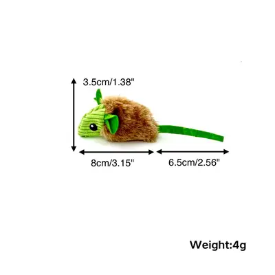 Two-Tone Plush Mouse Interactive Cat Toy, Cat Teaser - 3