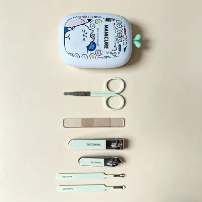 卡通款指甲刀套装六件套可爱创意修甲专用指甲钳便携收纳美甲工具 - 9
