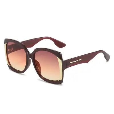 Large-Frame Sunglasses, Contrast Colour, Women's - 10