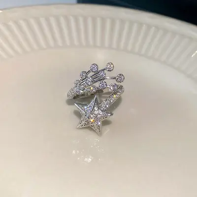 Zircon geometric open ring index finger lightweight luxury - 9
