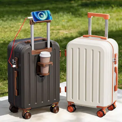 Carry-On Travel Suitcase with Universal Silent Spinner Wheels and Telescopic Handle - 4