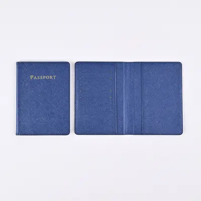 PU leather passport holder, crosshatch pattern, travel set - 4