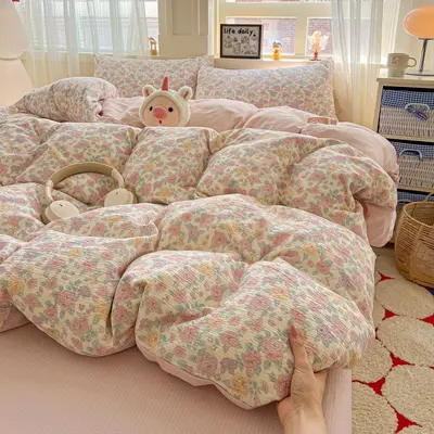 Class A Double-Layer Gauze Cotton Bedding Set, Washable, Four-Piece - 13