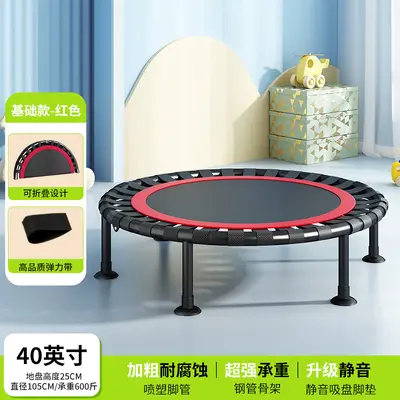 Foldable Indoor Kids Trampoline with Handrail and Anti-Tip Design - 8