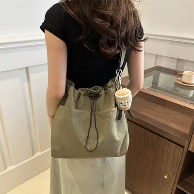 Sınıflar ve işe gidip gelmek için fermuarlı, büzgülü, gündelik omuz çantası, çok yönlü, geniş kapasiteli çapraz askılı çanta, kadınlar için spor çantası