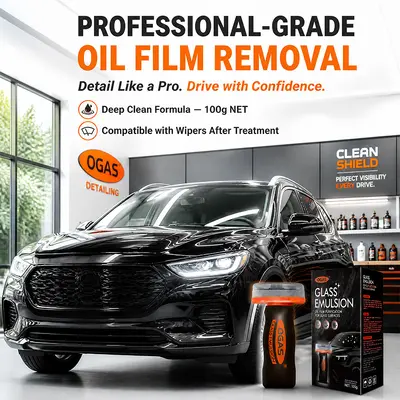 OGAS Auto-Glasreiniger und Ölfilmentferner Set mit Griff