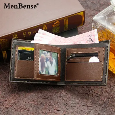 MenBense Men's Short Frosted Wallet with Hinge and Multi-Card Slots - 4