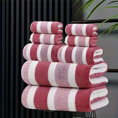 Korallenfleece-Handtuchset, saugfähig, fusselarm - 1