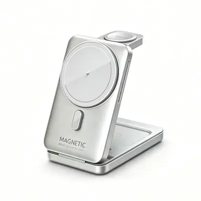 Magnetic Foldable 3-in-1 Wireless Charger for Apple and Android, with Stand - 8