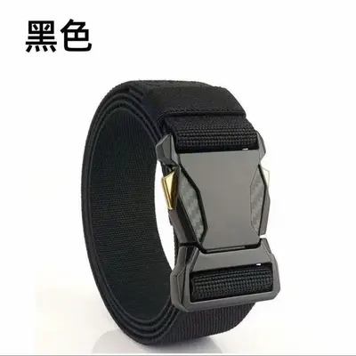 对插扣弹力皮带男自动扣时尚百搭潮流男士腰带户外尼龙帆布裤腰带 - 7